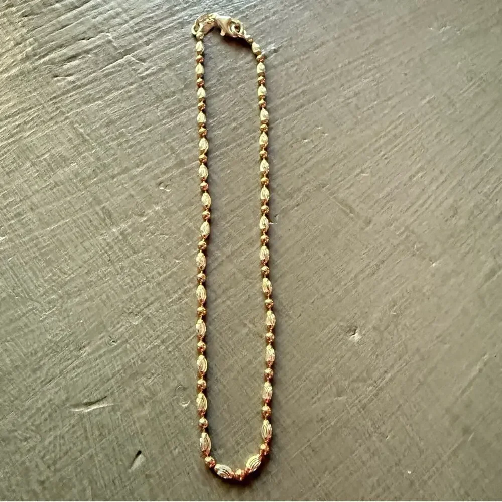 Sterling Silver Two Toned Ankle Bracelet
